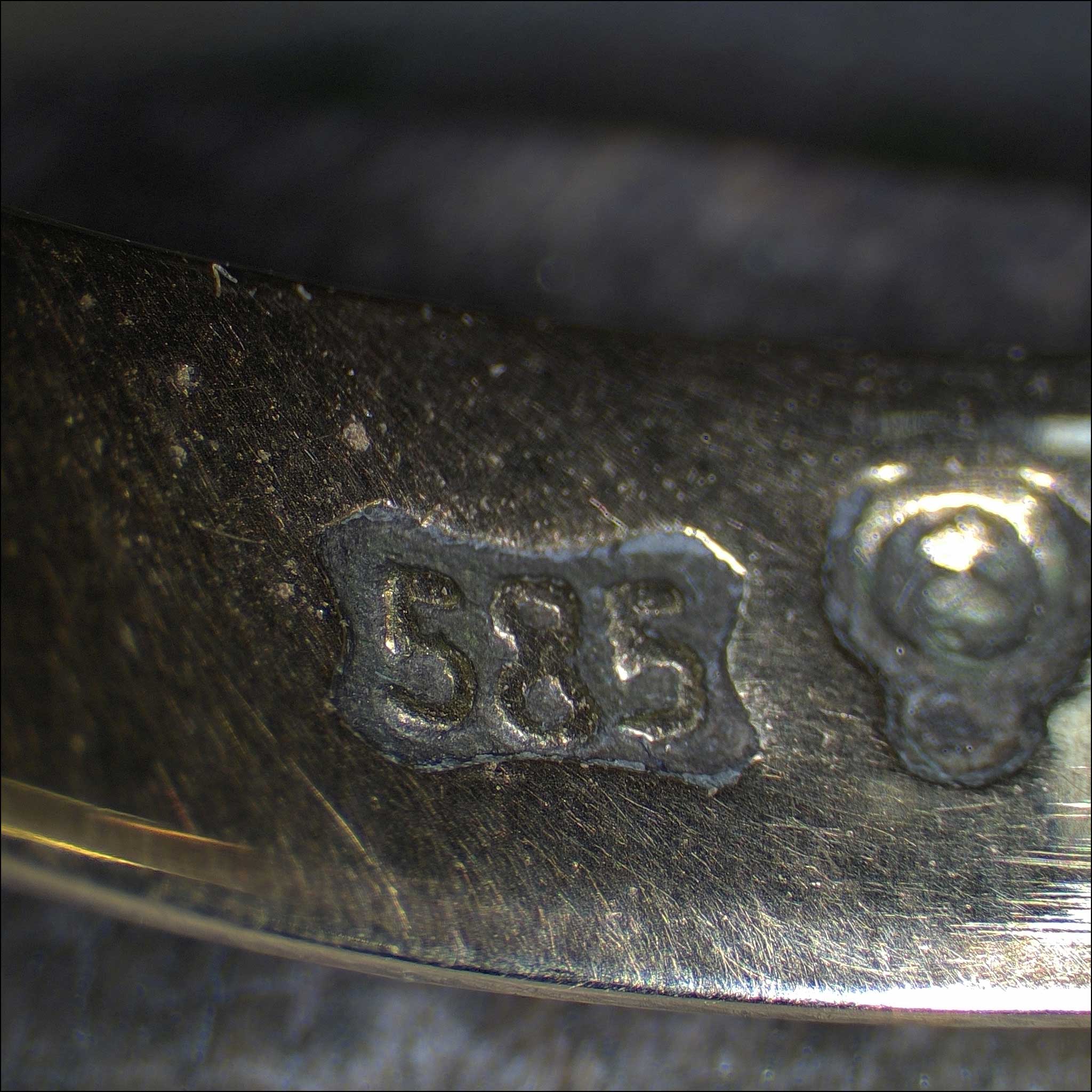 inside of ring showing 585 karat stamp which means 14K