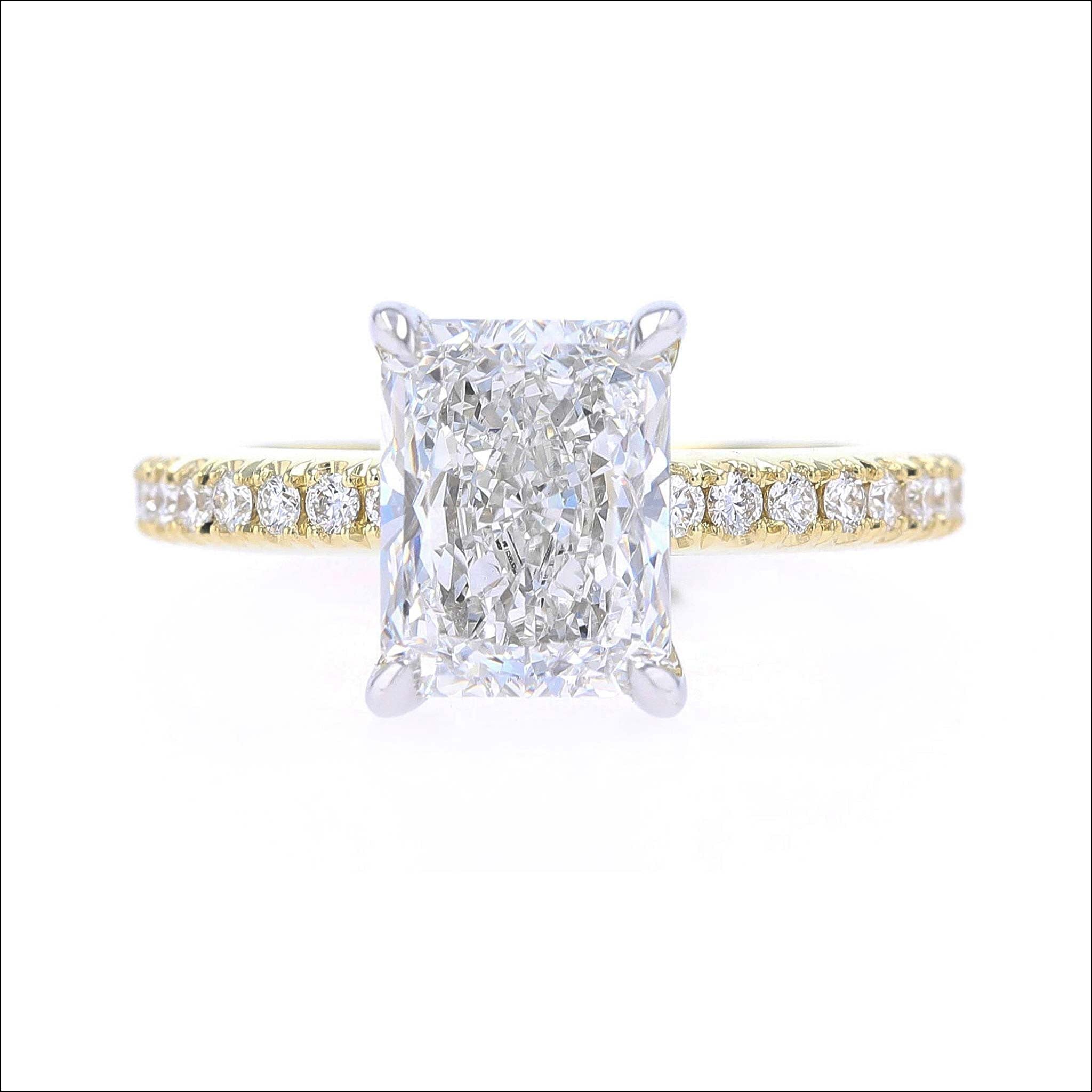 radiant cut lab grown diamond engagement ring