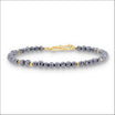 Black Diamond Gold Bead Strand Bracelet 18KY 9" top