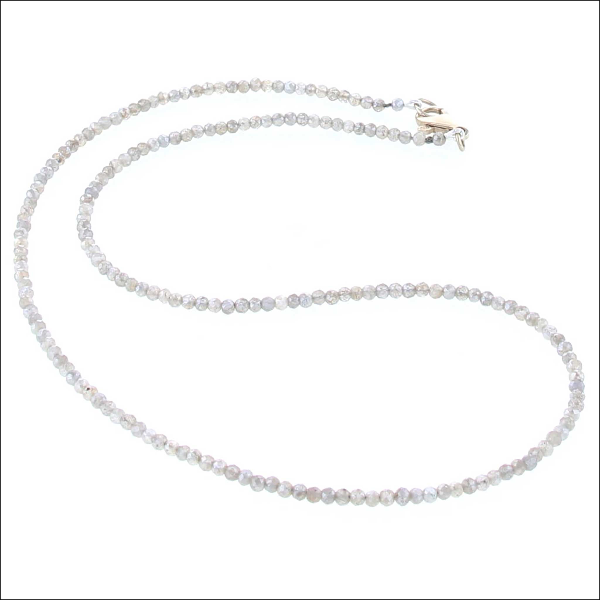 Labradorite Bead Strand Necklace 14KW 16" whole