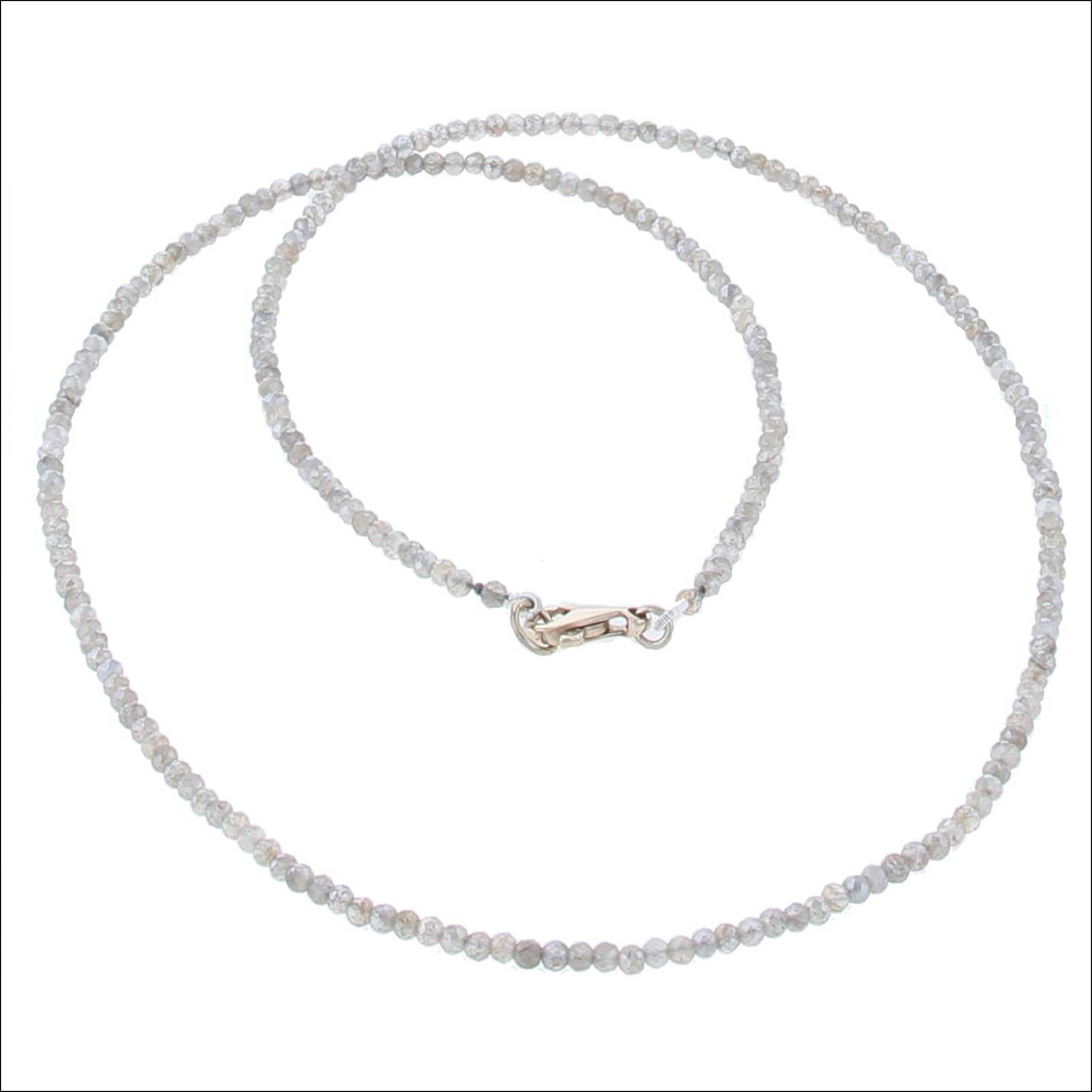 Labradorite Bead Strand Necklace 14KW 20" whole