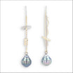Tahitian Pearl Disc and Squiggle Threader Earrings 14KW 18KY front