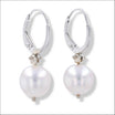 Akoya Pearl Lever Back Earrings 14KW side