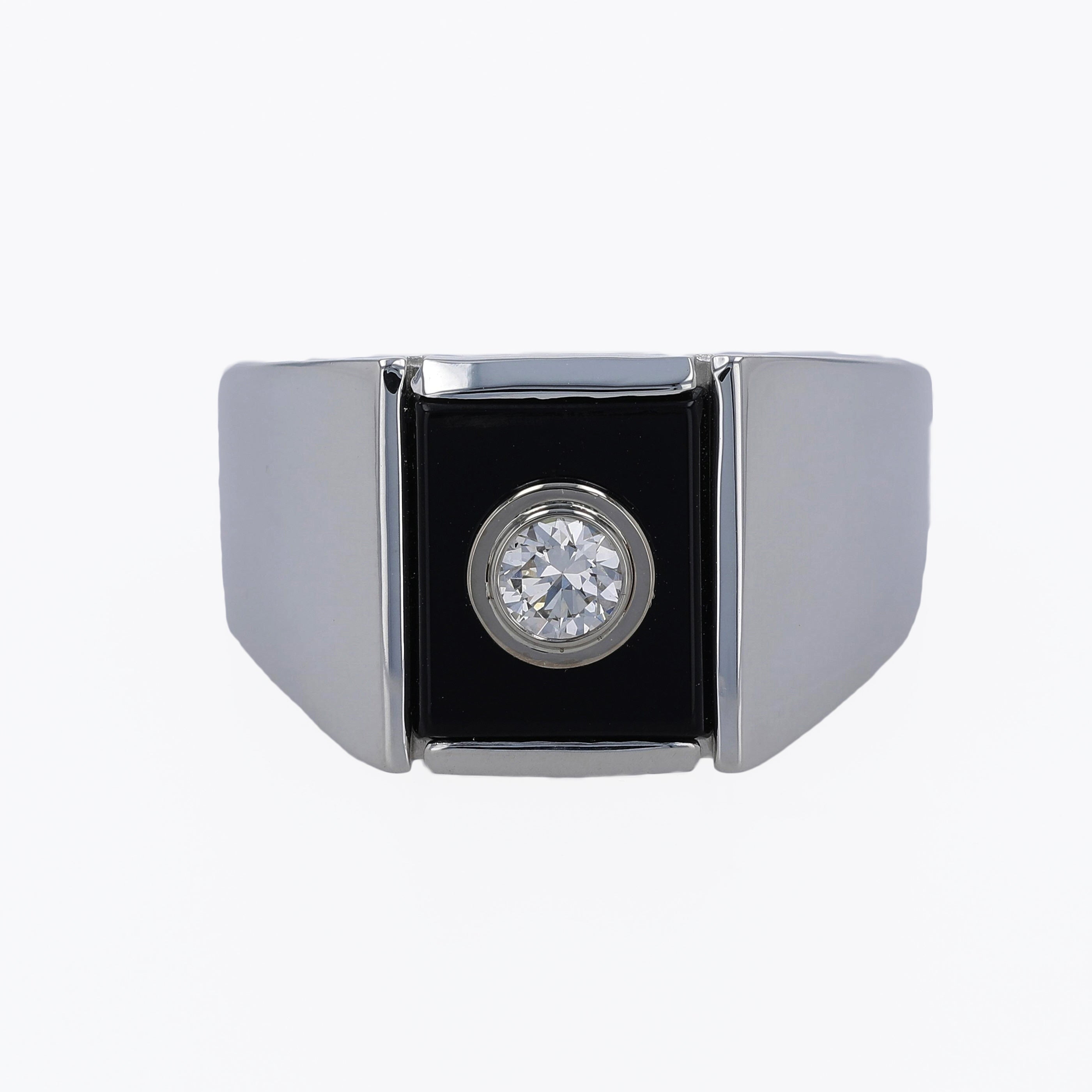 custom onyx diamond ring