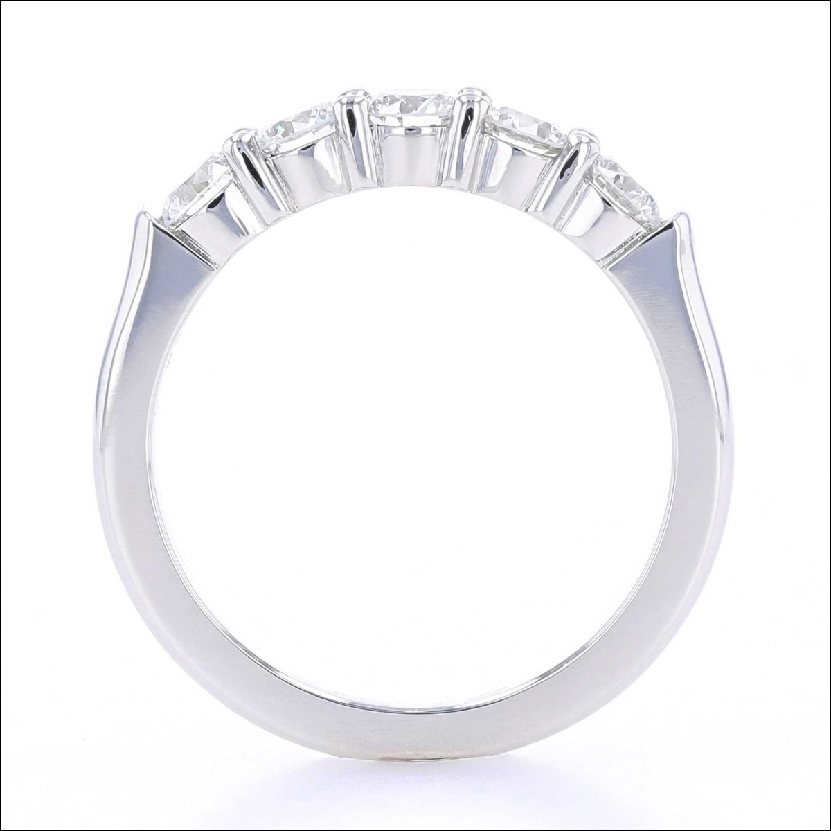 5 Diamond Shared Prong Band Platinum 0.83cttw - JewelsmithBands