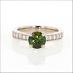 Green Tourmaline Diamond Ring 14KY (Consignment) top