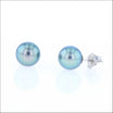 Gray Tahitian Pearl Stud Earrings 14KW (Consignment) - Jewelsmith - Durham NC - Handcrafted - Earrings