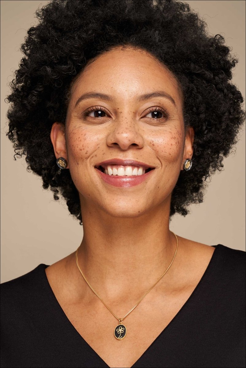 Abstract Wire Octagonal Squiggle Stud Earrings Sterling Silver 18KY - JewelsmithEarrings