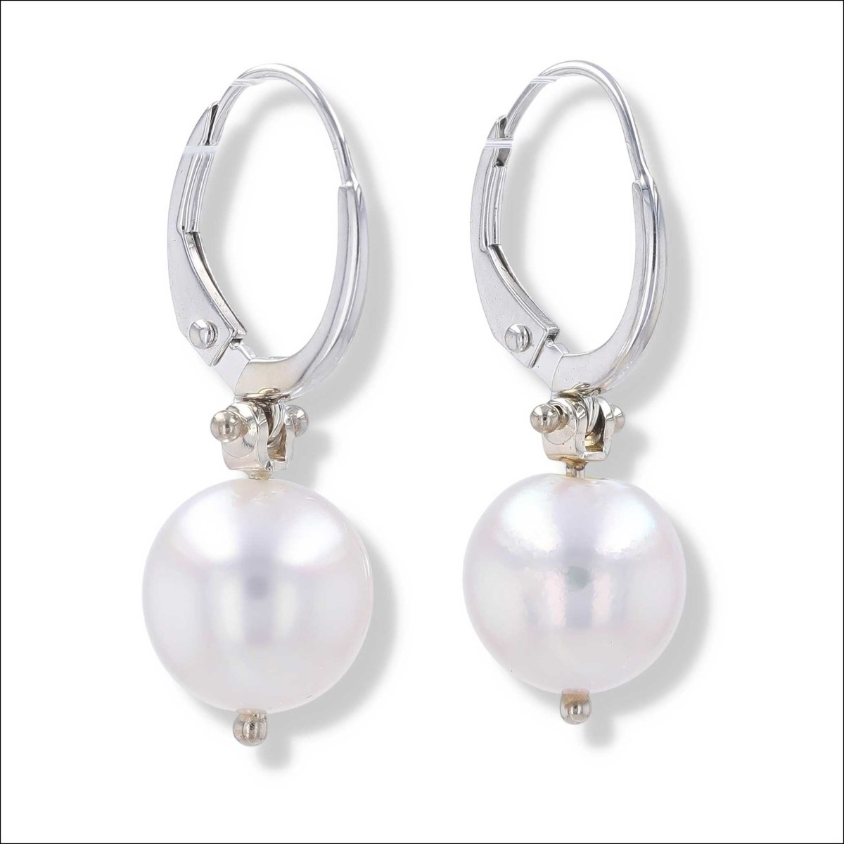 Akoya Pearl Lever Back Earrings 14KW - JewelsmithEarrings