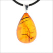 Amber Drop Pendant Sterling Silver (Consignment) - Jewelsmith - Durham NC - Handcrafted - Pendants