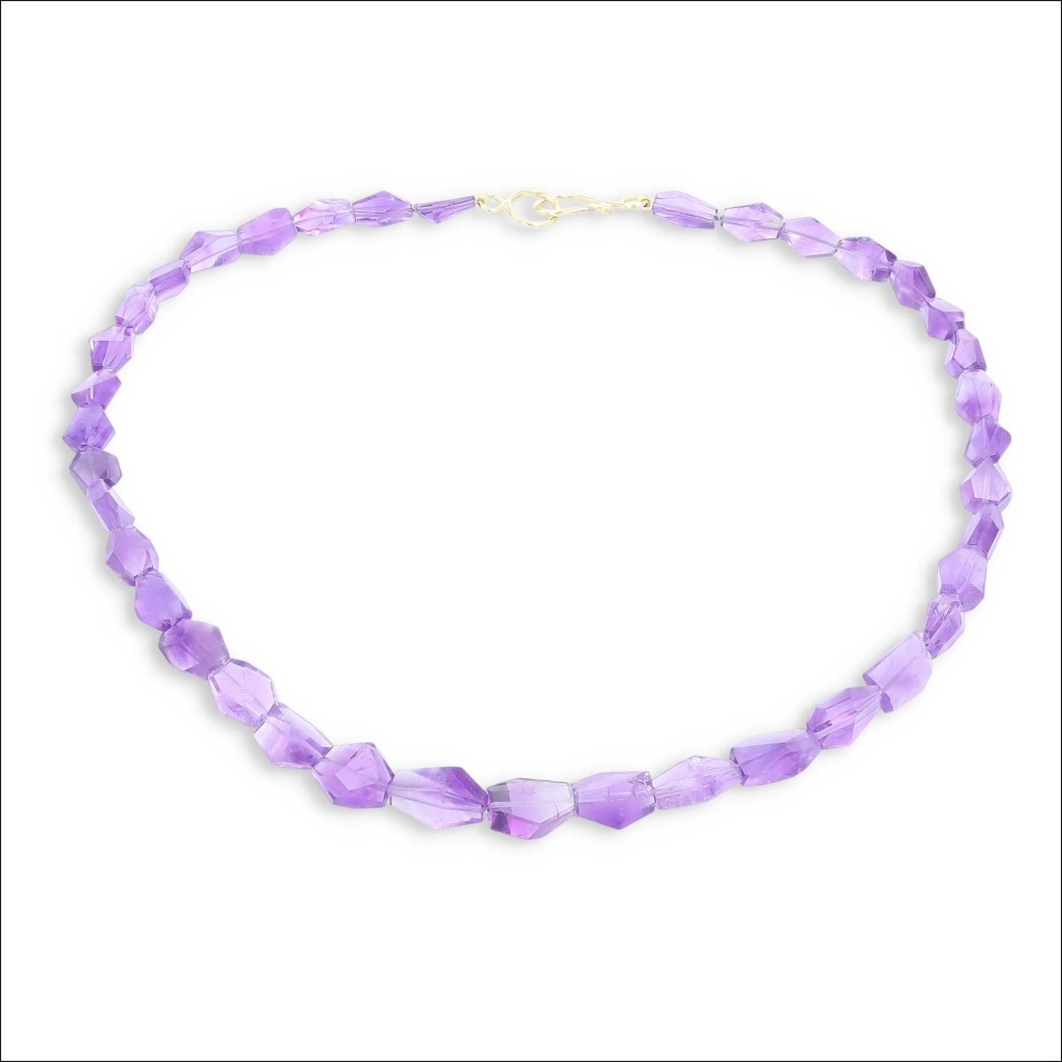 Amethyst Bead Strand Necklace 18KY 18" - JewelsmithNecklaces