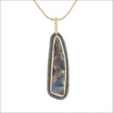 Bezel Set Boulder Opal Pendant 22KY Sterling Silver - JewelsmithPendants