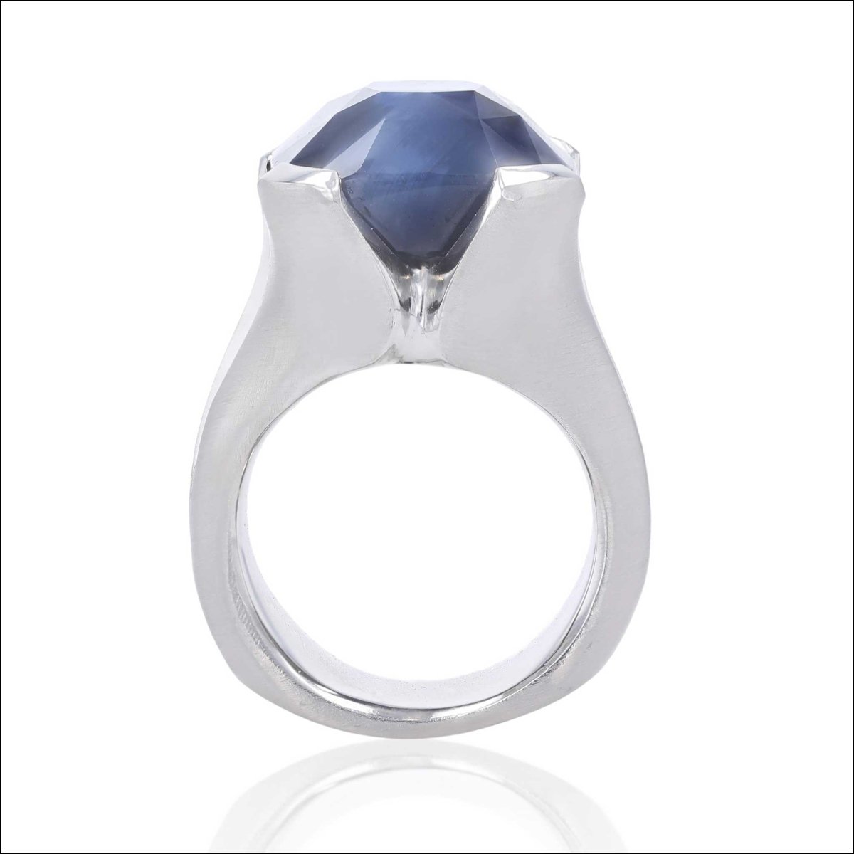 "Blue Candy" Sapphire Ring Platinum - Jewelsmith - Durham NC - Handcrafted - Rings