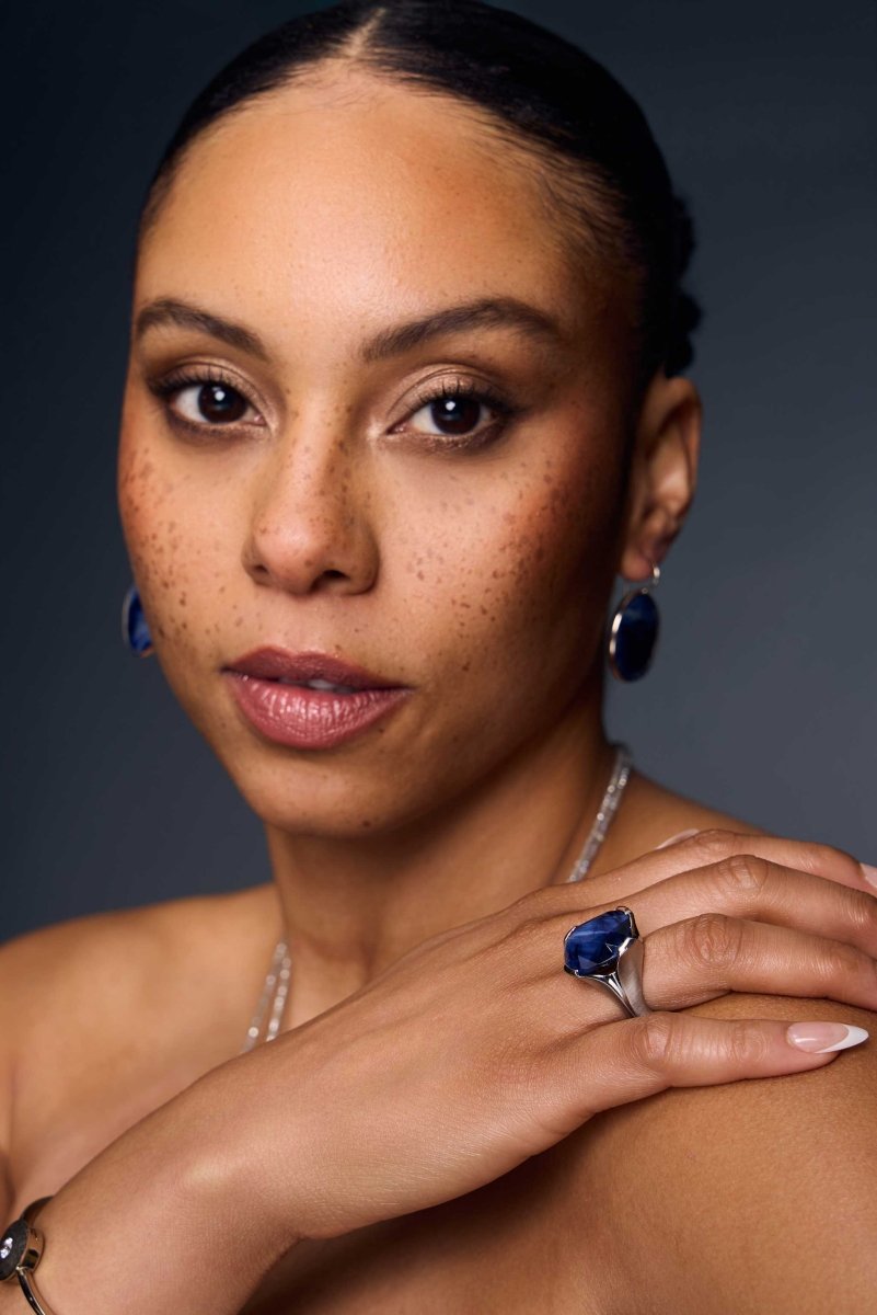"Blue Candy" Sapphire Ring Platinum - Jewelsmith - Durham NC - Handcrafted - Rings