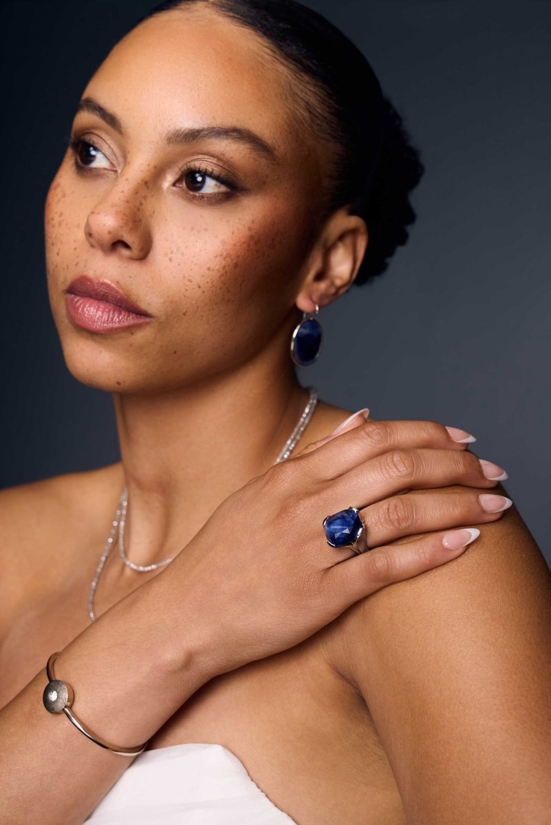 "Blue Candy" Sapphire Ring Platinum - Jewelsmith - Durham NC - Handcrafted - Rings