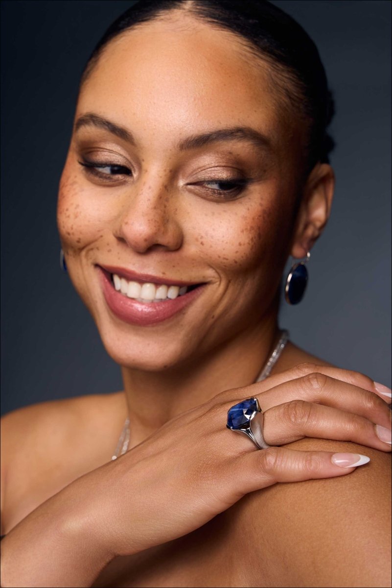 "Blue Candy" Sapphire Ring Platinum - Jewelsmith - Durham NC - Handcrafted - Rings