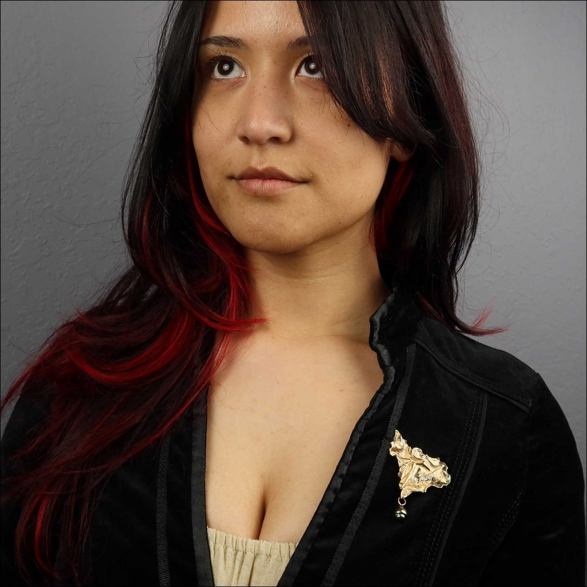 Crinkle Tahitian Pearl Diamond Brooch 14KY (Removable Pearl) (Consignment) - JewelsmithBrooches