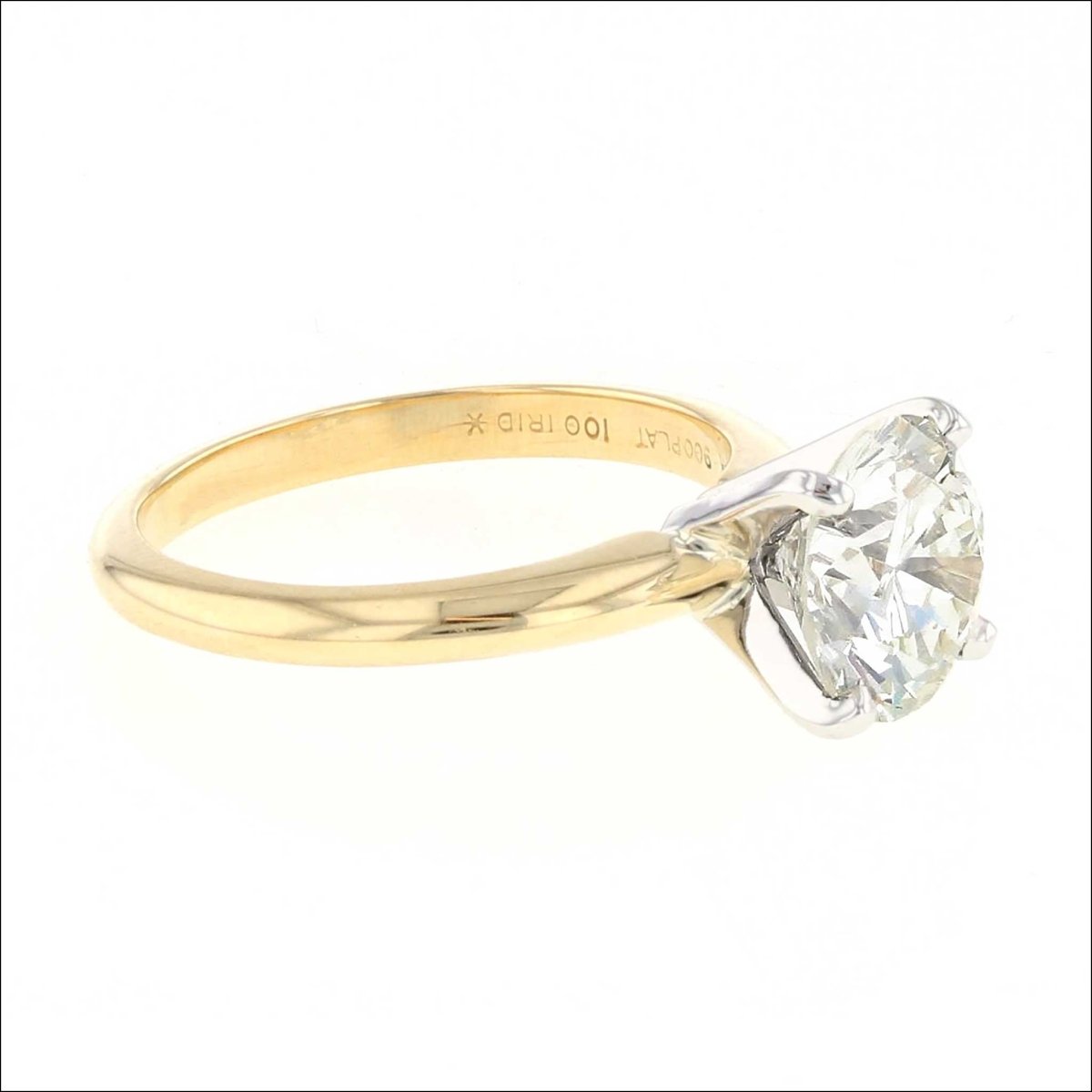 Diamond 2.08ct Solitaire Engagement Ring 18KY Plat - JewelsmithEngagement Rings