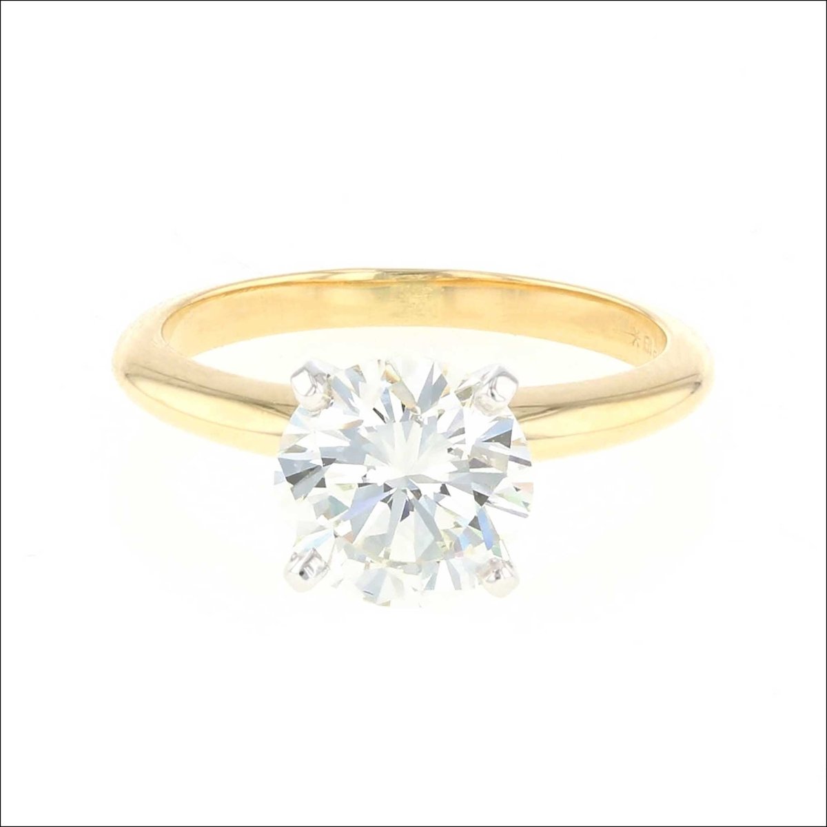 Diamond 2.08ct Solitaire Engagement Ring 18KY Plat - JewelsmithEngagement Rings