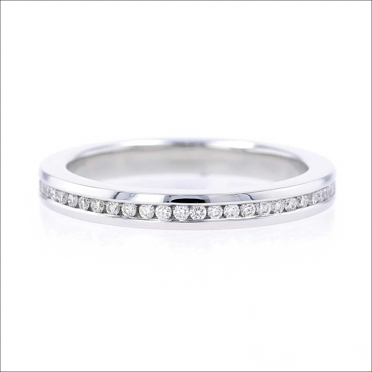 Diamond Channel Set Narrow Eternity Band Platinum 0.31cttw - JewelsmithBands