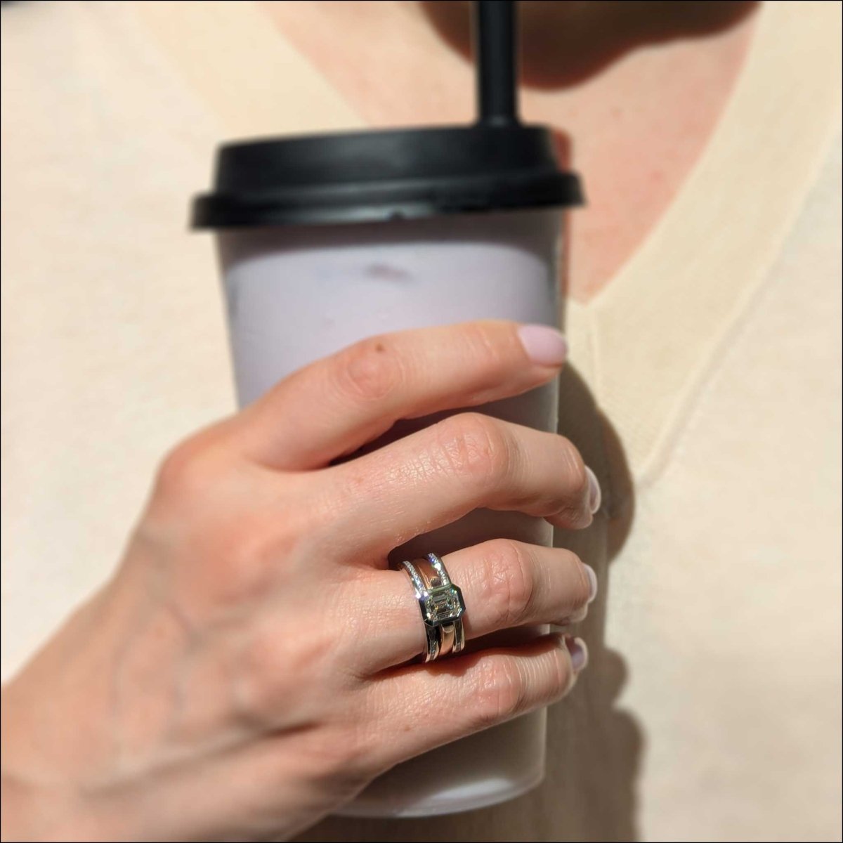 Diamond Channel Set Narrow Eternity Band Platinum 0.31cttw - JewelsmithBands