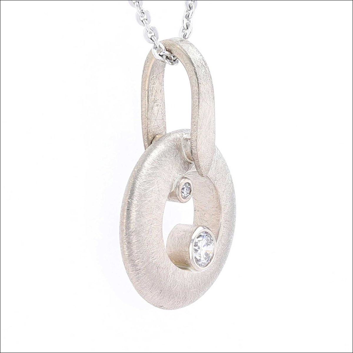 Diamond Circle Pendant 14KW - JewelsmithPendants