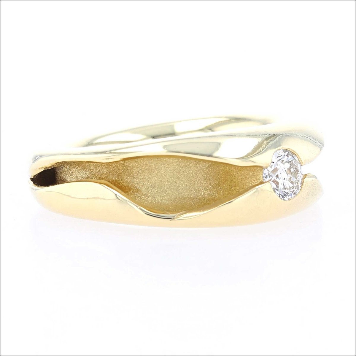 Diamond in a Fold Ring 18KY - JewelsmithRings