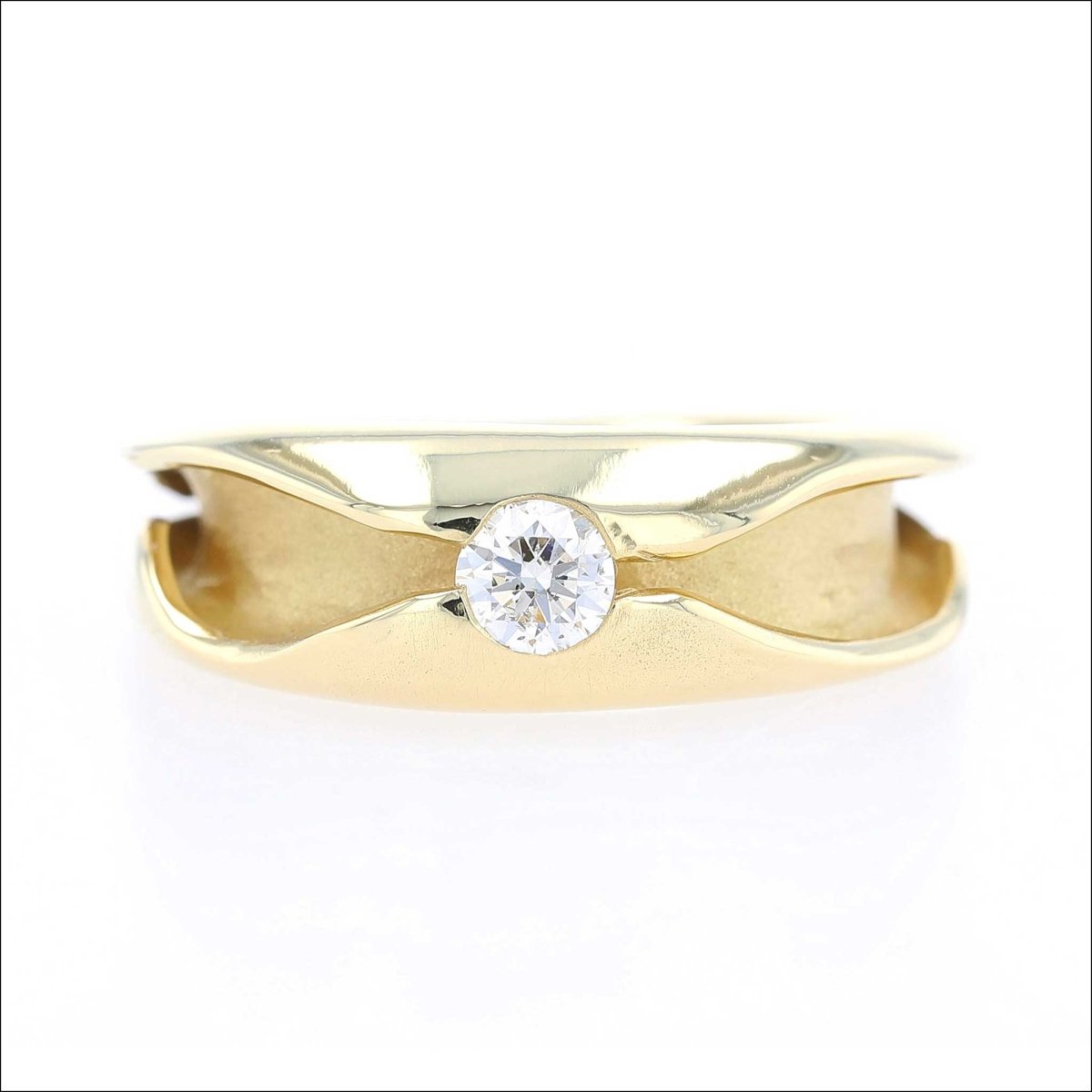 Diamond in a Fold Ring 18KY - JewelsmithRings
