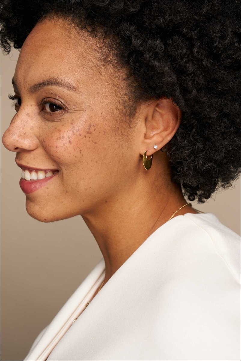 Eclipse Curved Wire Earrings 18KY - JewelsmithEarrings