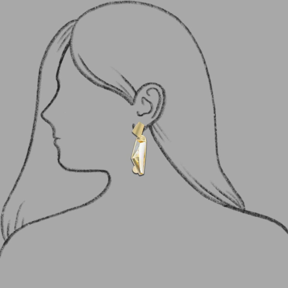 Fantasy Cut Citrine Geometric Dangle Earrings 18KY - JewelsmithEarrings