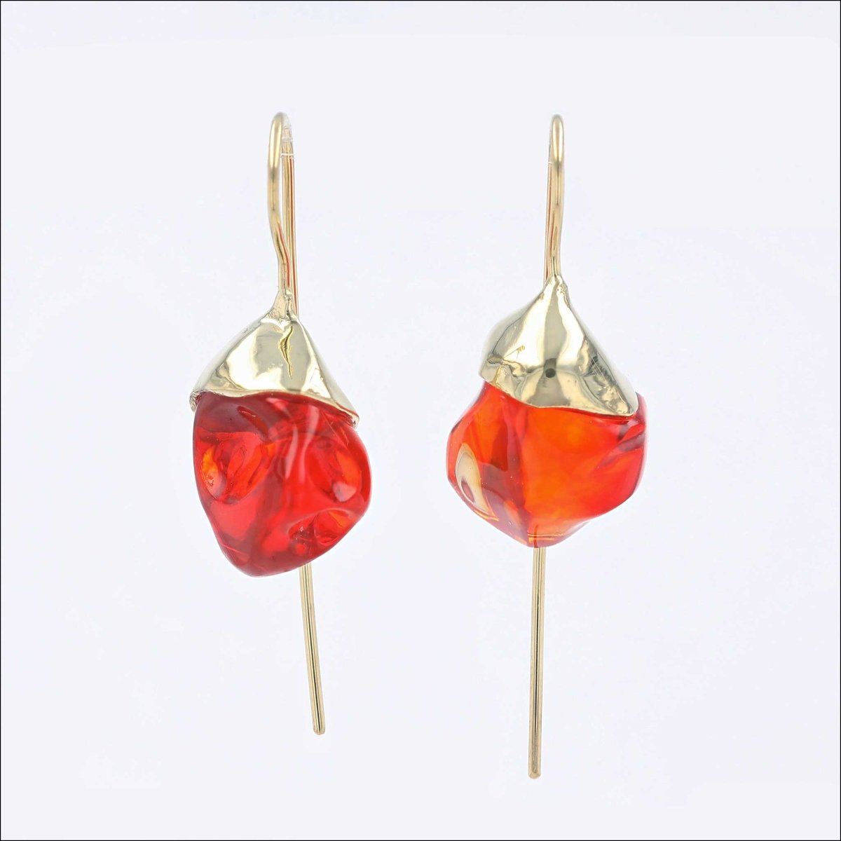 Freeform Fire Opal Nugget Earrings 18KY - JewelsmithEarrings