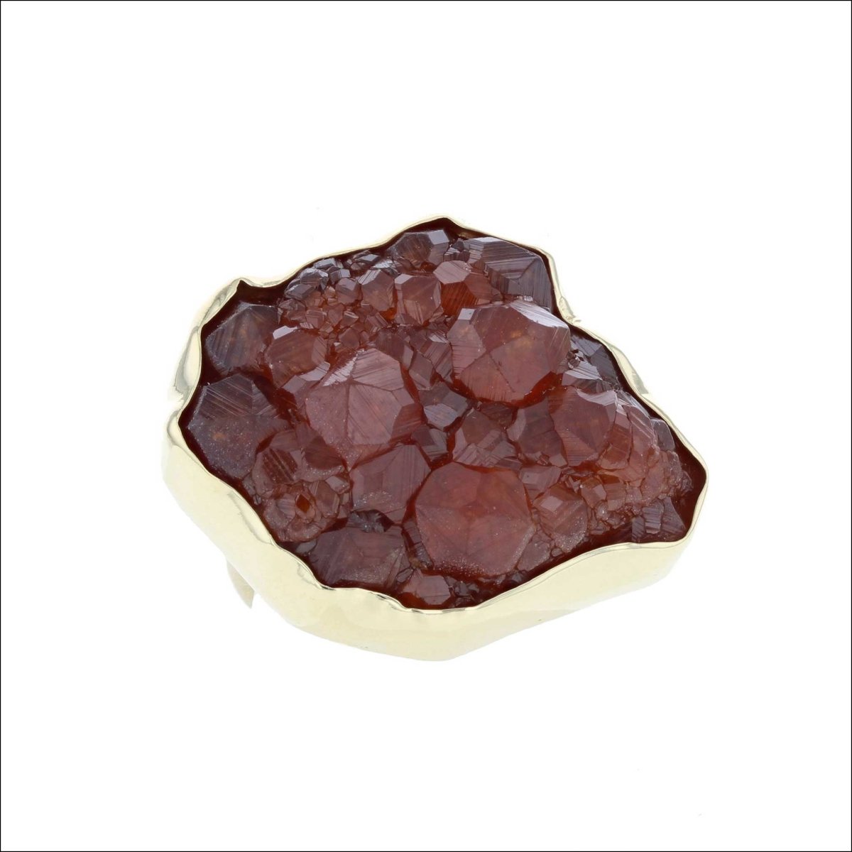 Garnet Crystal on Quartz Ring 18KY (Consignment) - JewelsmithRings