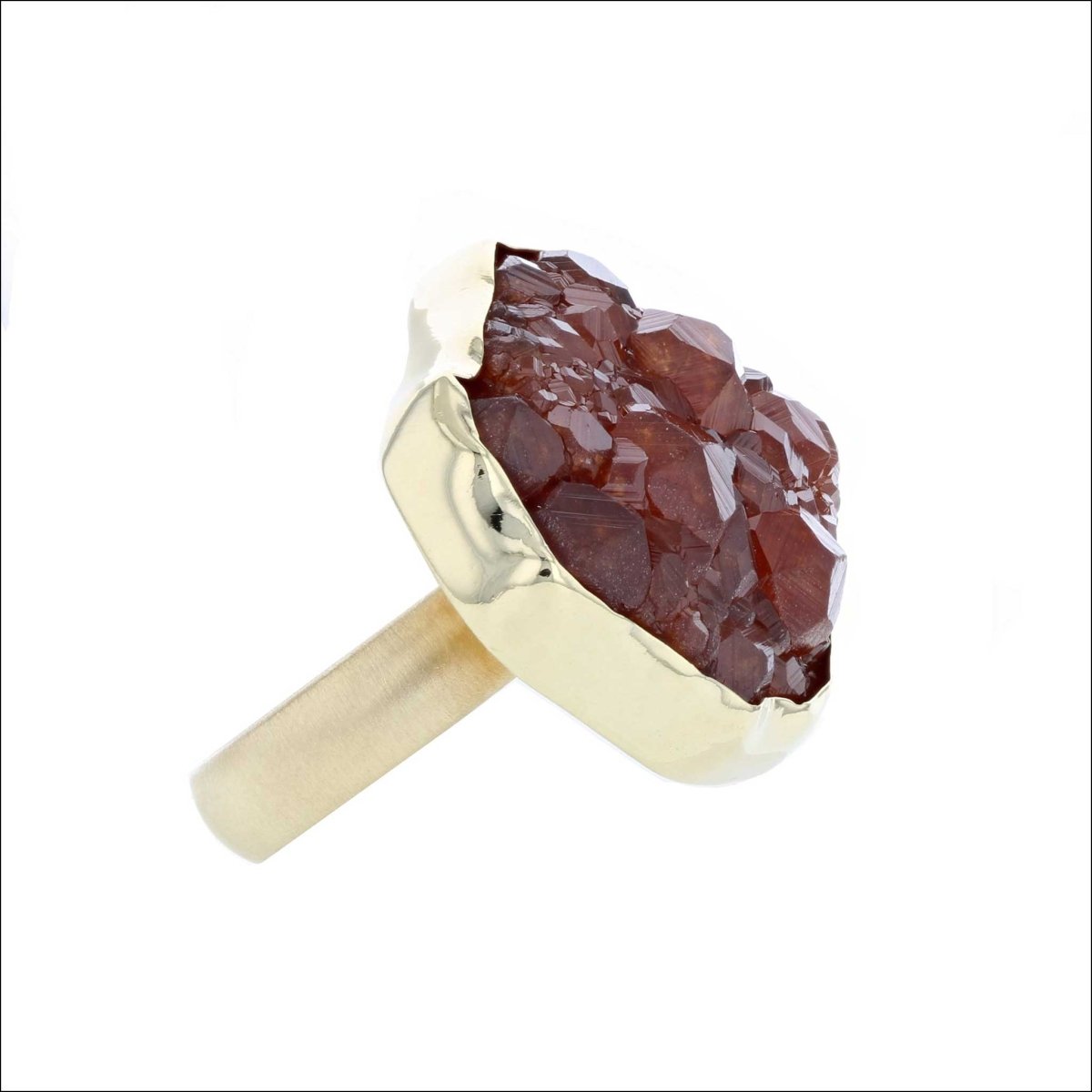 Garnet Crystal on Quartz Ring 18KY (Consignment) - JewelsmithRings