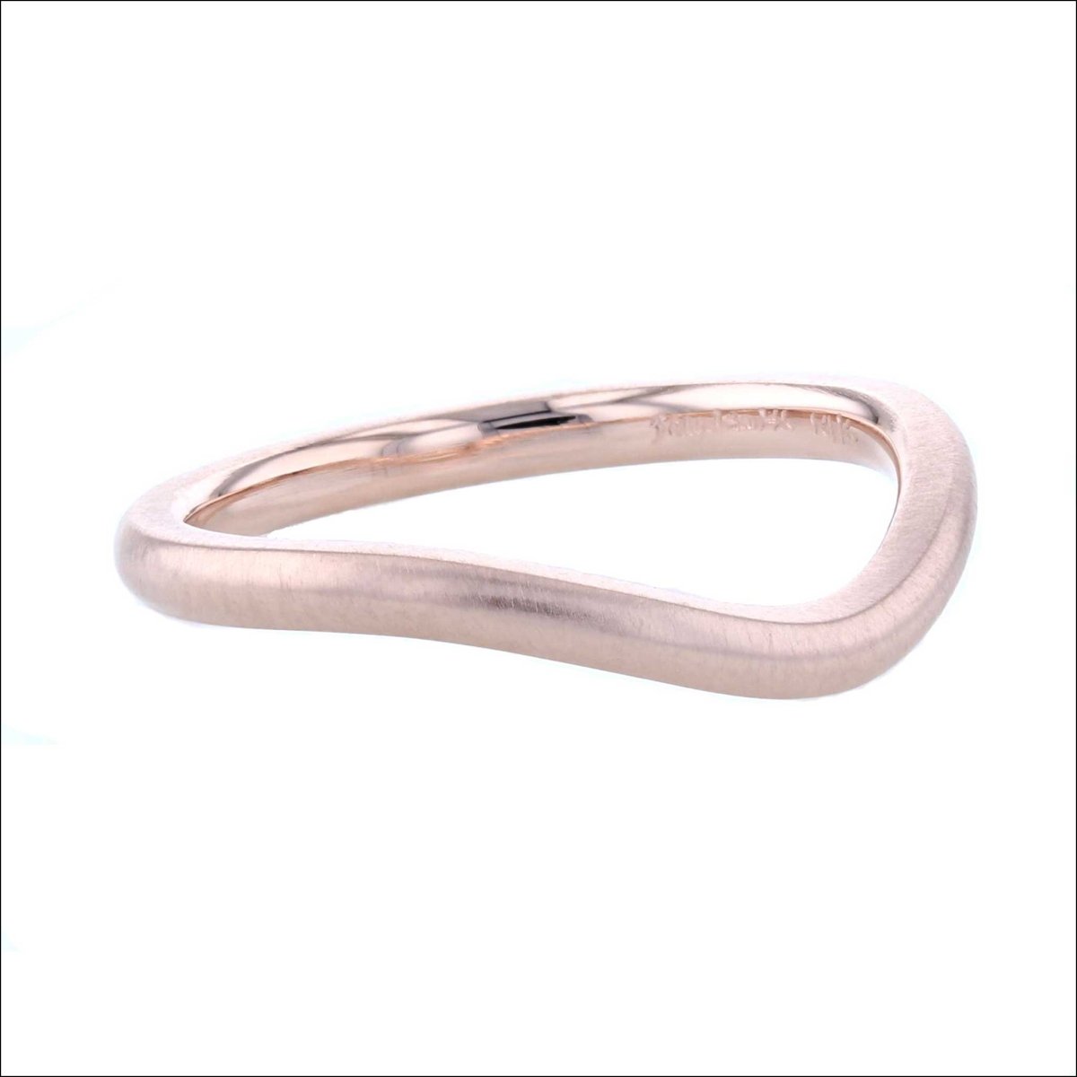 Gentle Curve Band 14K Rose Matte Finish - JewelsmithBands