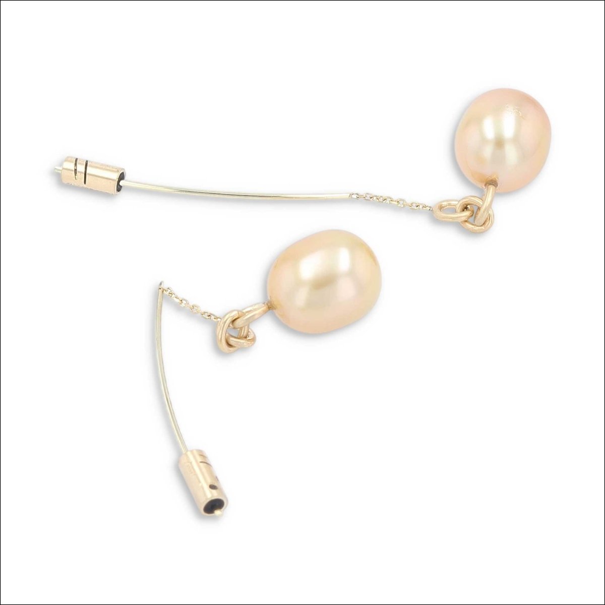 Golden South Sea Pearl Threader Earrings 18KY - JewelsmithEarrings