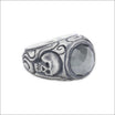 Gray Quartz Skull and Swirl Ring Sterling Silver - JewelsmithRings