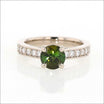 Green Tourmaline Diamond Ring 14KW (Consignment) - JewelsmithRings