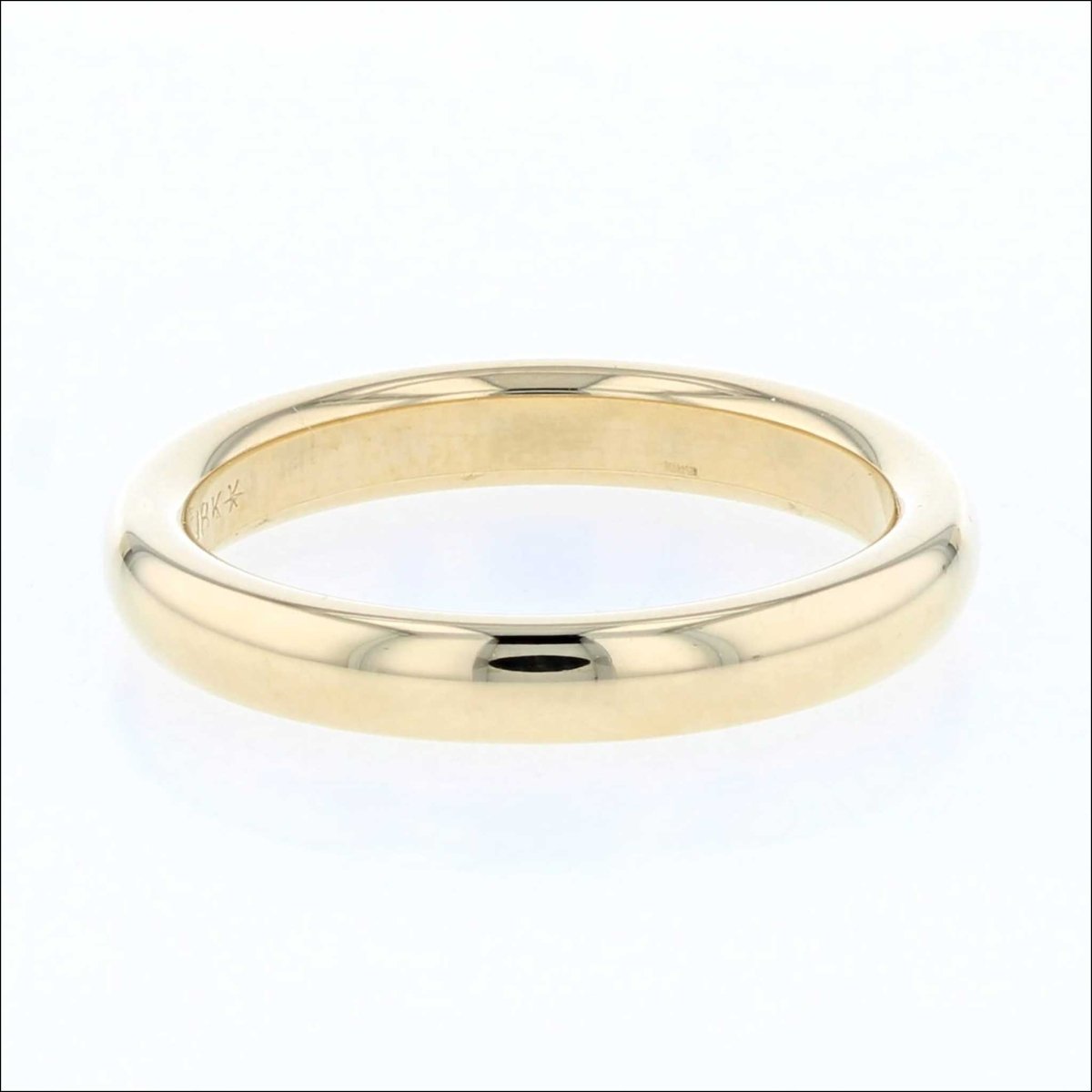 Half Round Comfort Fit Wedding Band 18KY (Consignment) - JewelsmithBands