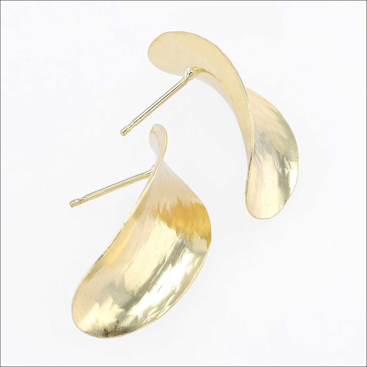 Hammered Saddle Earrings 18KY - JewelsmithEarrings