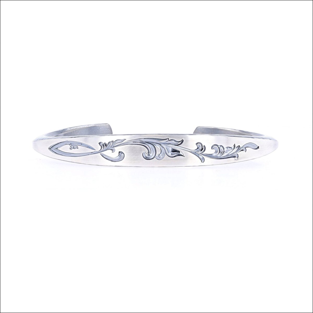 Hand Engraved Hammered Cuff Bracelet Sterling Silver - JewelsmithBracelets