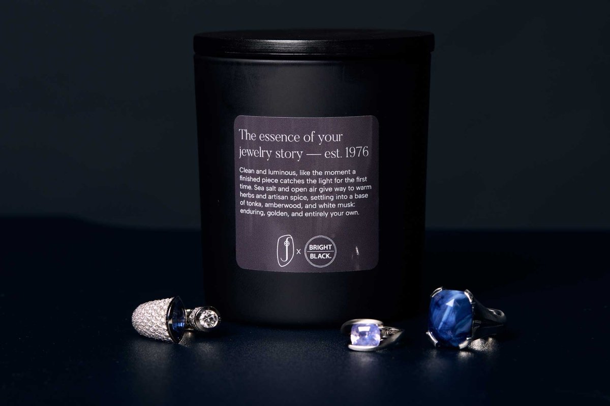 Jewelsmith Signature Sea Salt and Amber 50th Anniversary Candle by Bright Black - Jewelsmith - Durham NC - Handcrafted - Candle