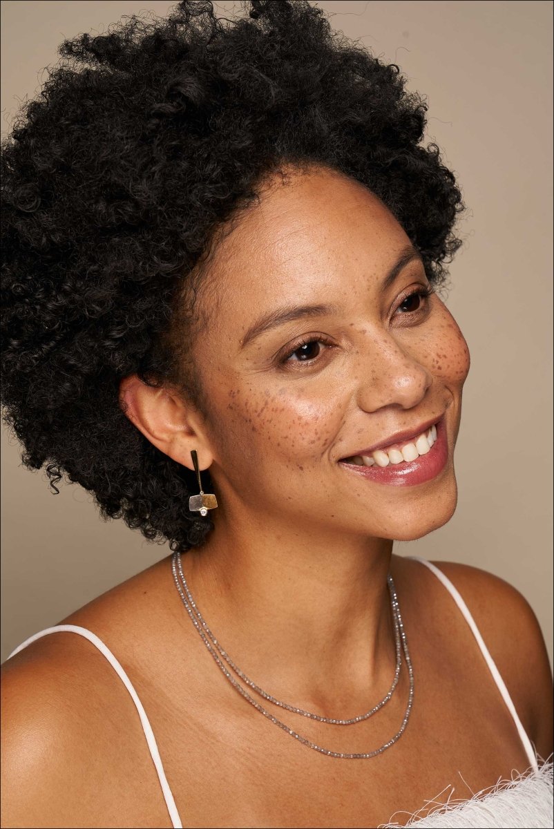 Labradorite Bead Strand Necklace 14KW 16" - JewelsmithNecklaces