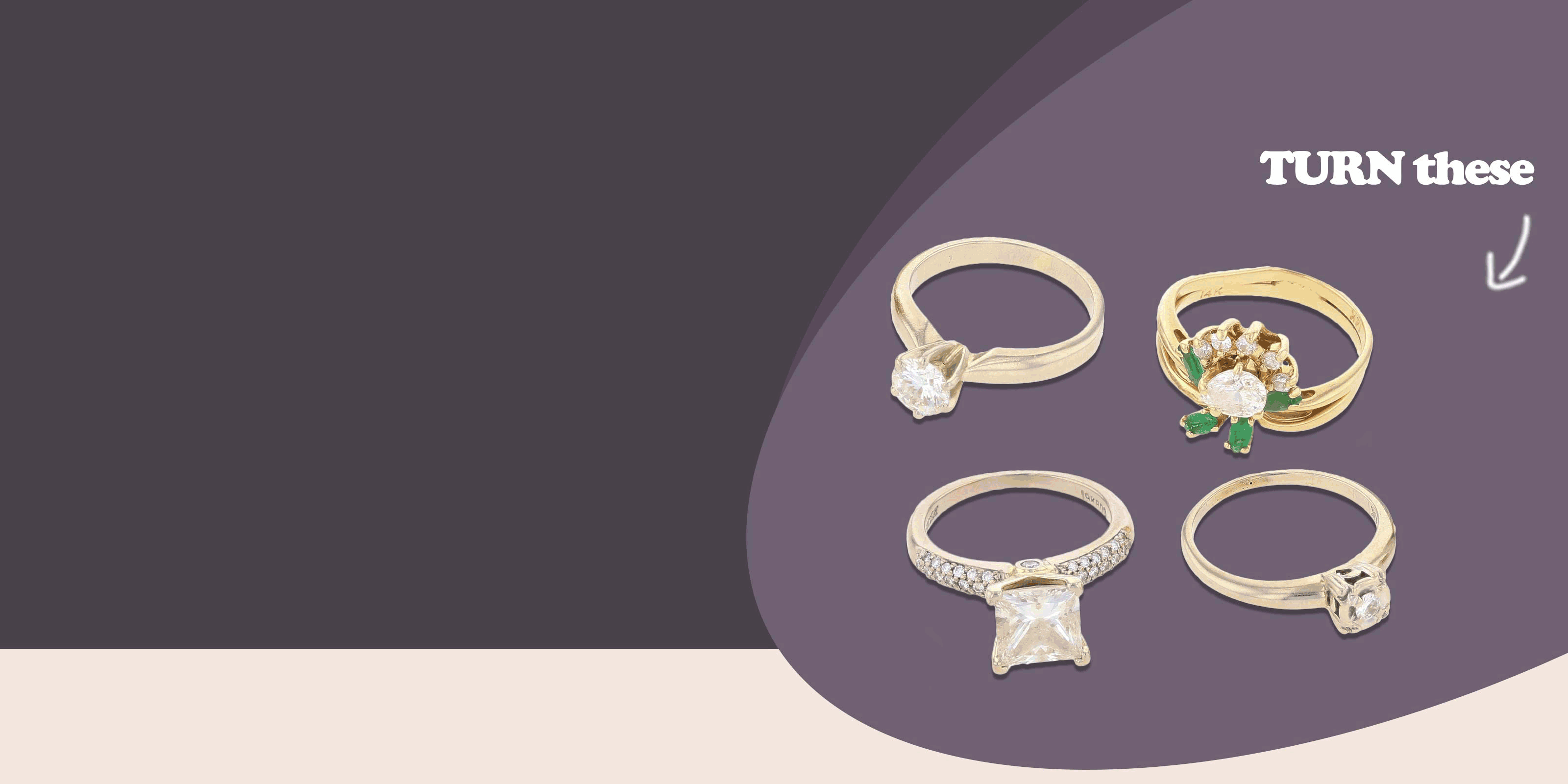 old jewelry and the new jewelry made from it