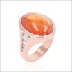 Mandarin Garnet and Diamond Ring 14K Rose - Jewelsmith - Durham NC - Handcrafted - Rings