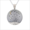Moon Stars and River Disc Pendant Sterling Silver 18KY 14KW - Jewelsmith - Durham NC - Handcrafted - Pendants
