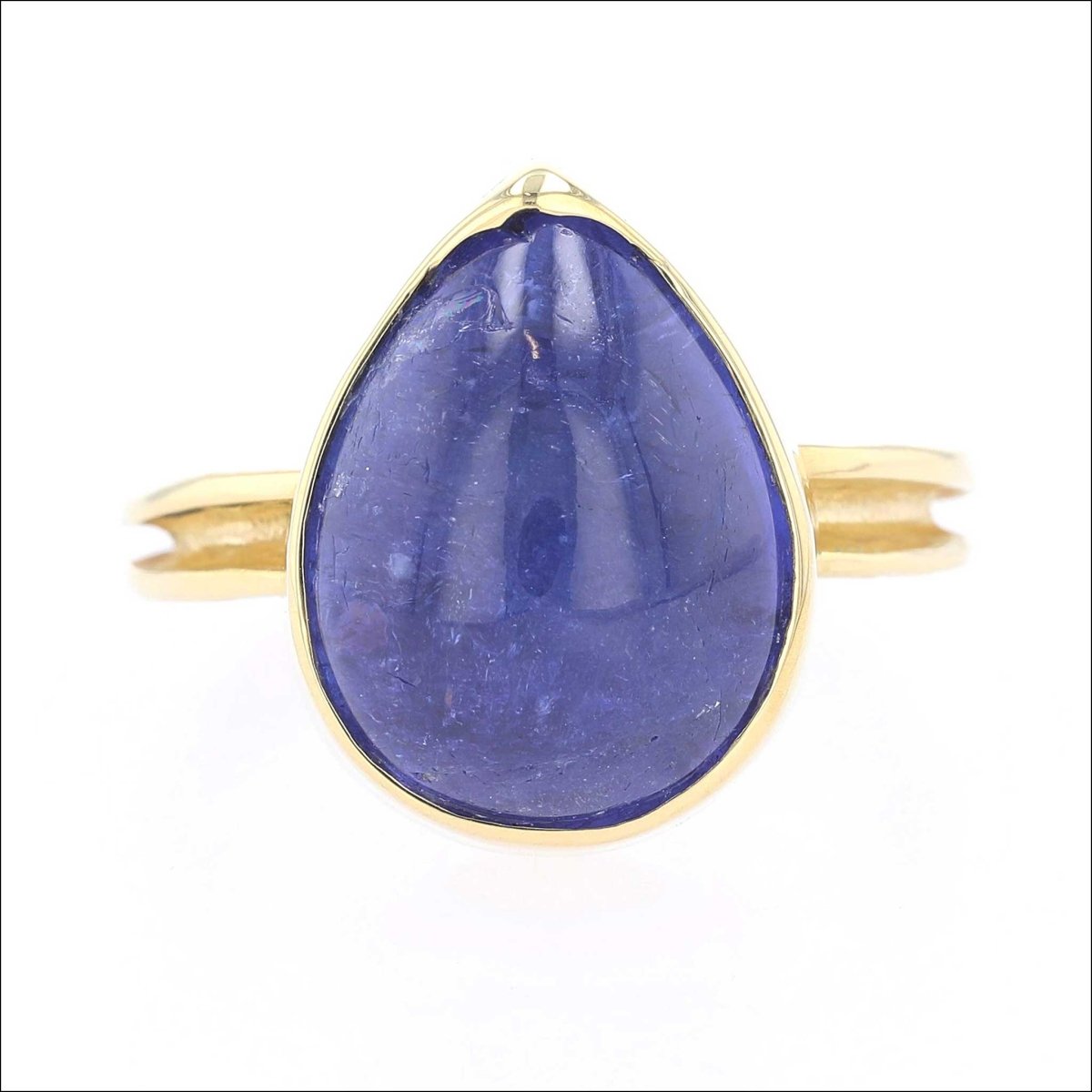 Pear Shaped Tanzanite Cab Ring 18KY - JewelsmithRings