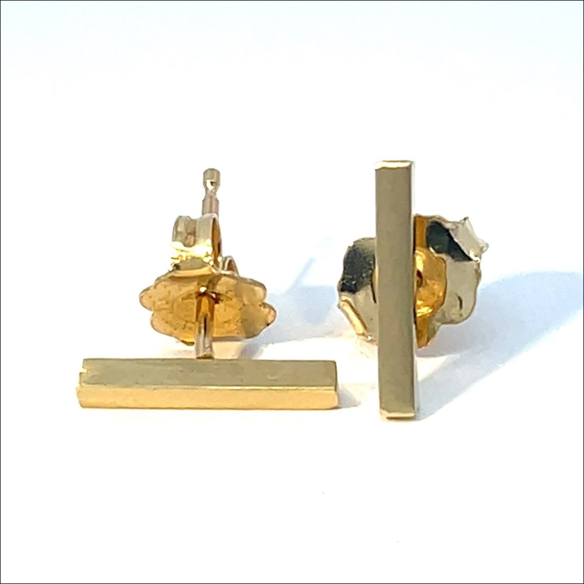 Petite Bar Stud Earrings 18KY - JewelsmithEarrings
