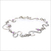 Pink Sapphire Diamond Forged Link Bracelet 18KW Platinum (Consignment) - JewelsmithBracelets