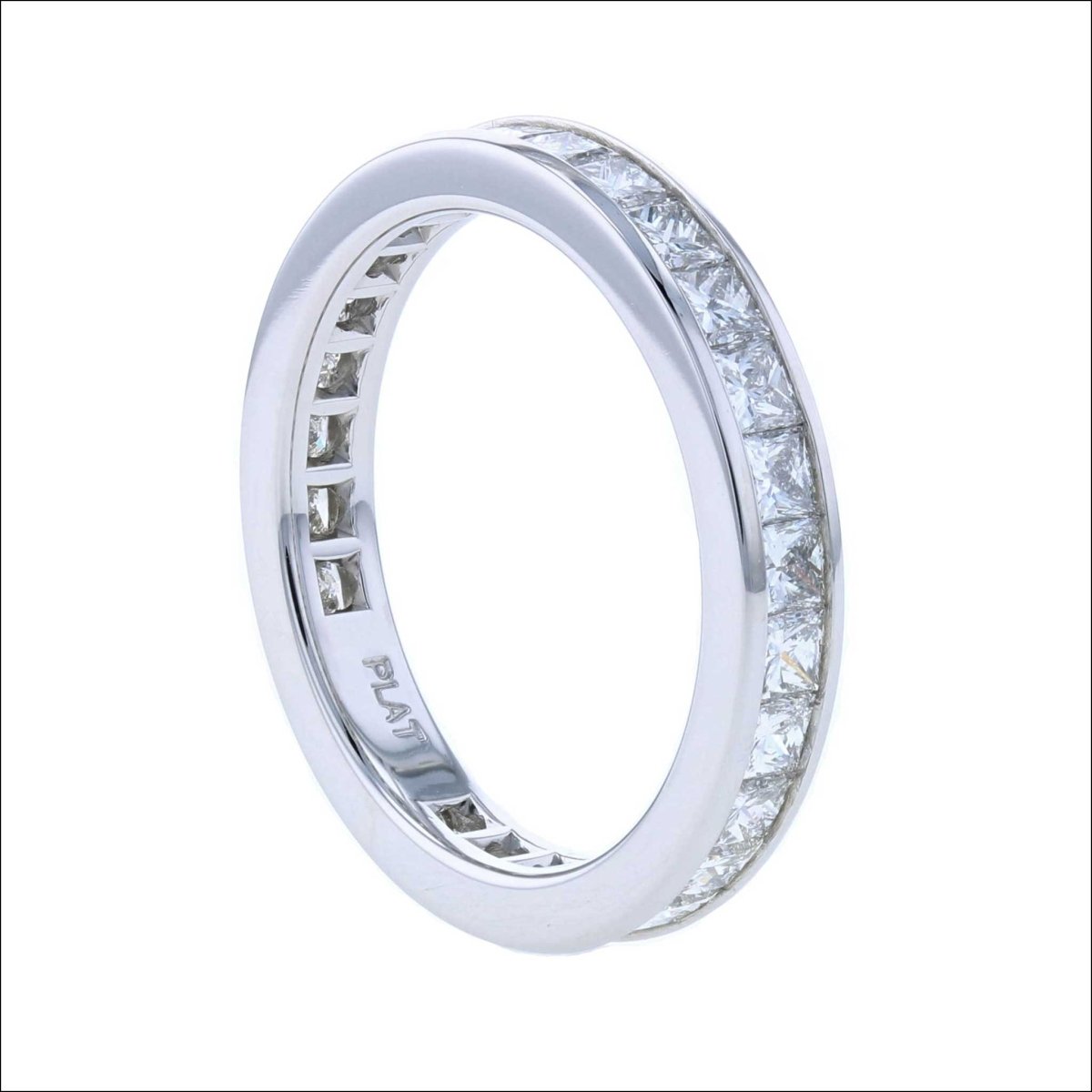Princess Cut Diamond Channel Set Eternity Band Platinum 2.06cttw - Jewelsmith - Durham NC - Handcrafted - Bands