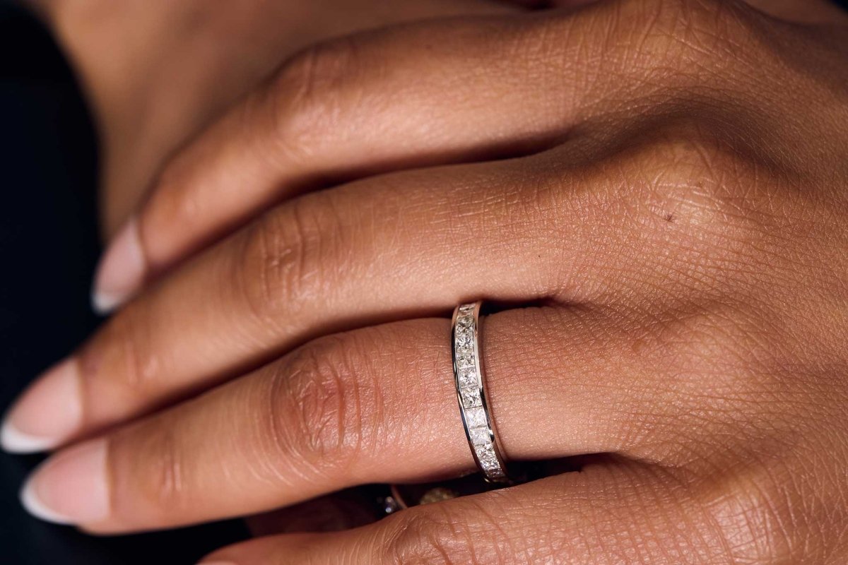 Princess Cut Diamond Channel Set Eternity Band Platinum 2.06cttw - Jewelsmith - Durham NC - Handcrafted - Bands